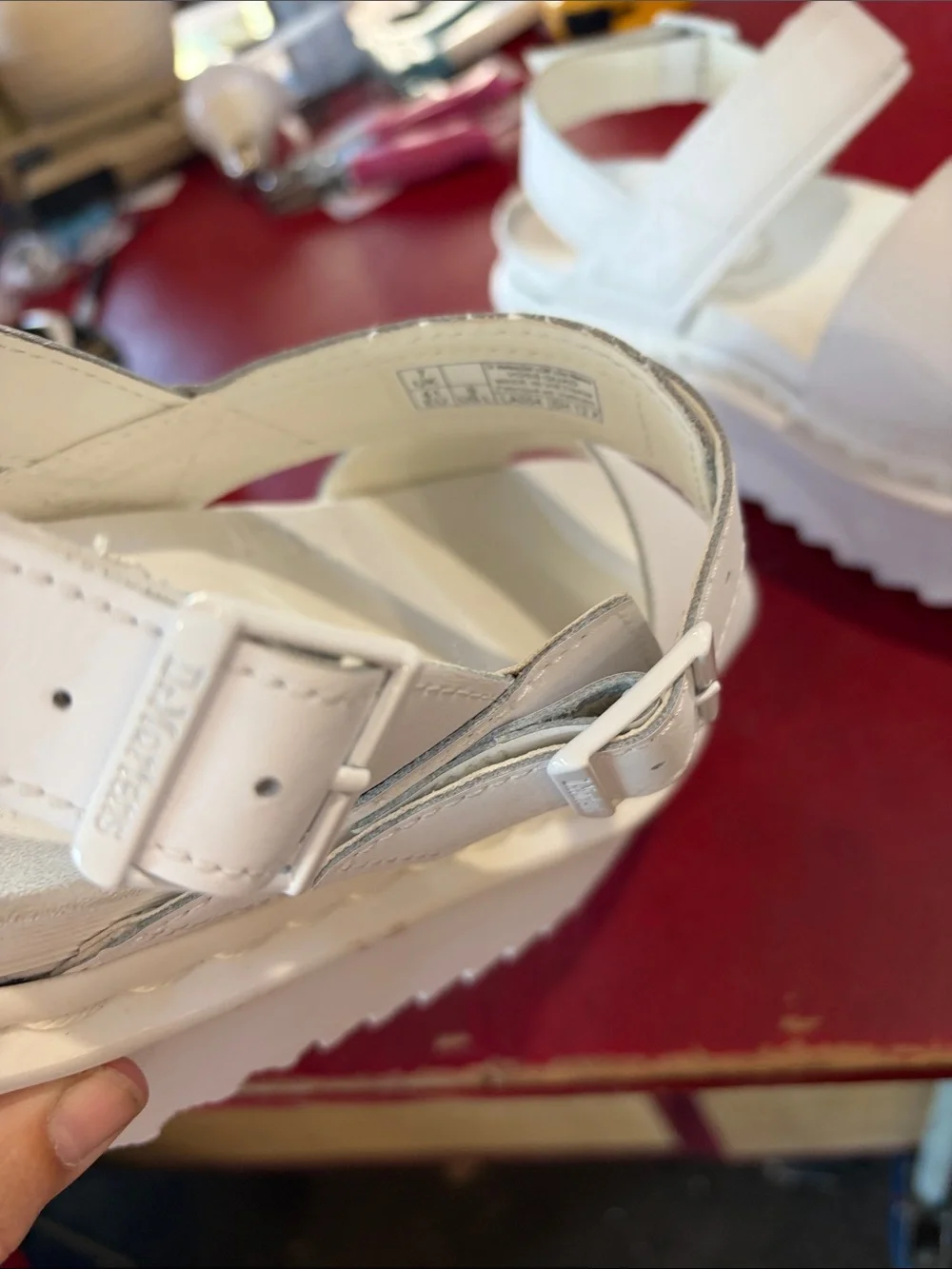 Dr. Martens White Platform Sandals with Chunky Soles